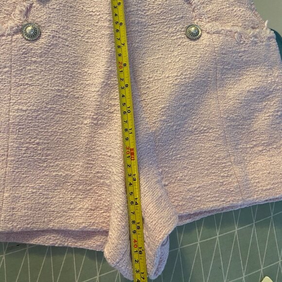 RARE! Zara Woman Pink Boucle High Waisted Shorts in Size L - Picture 6 of 16